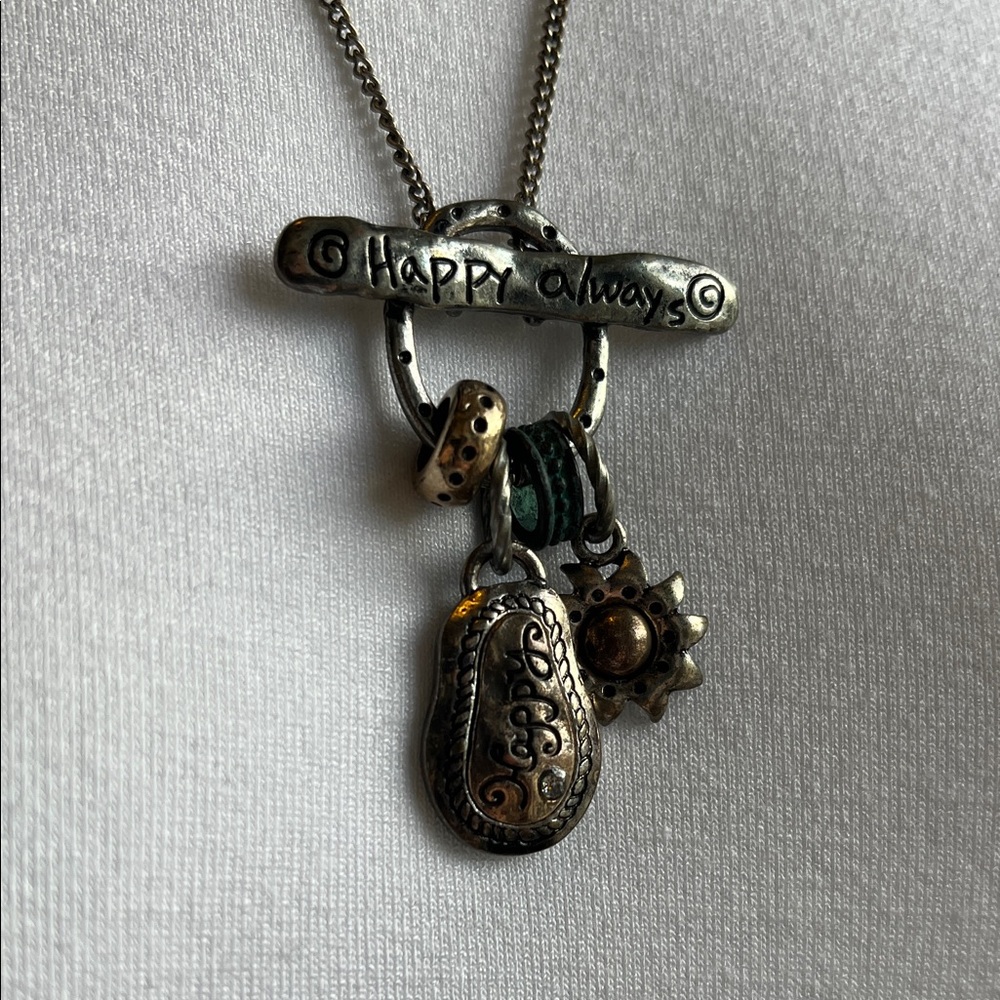 Silver Pendant Necklace with Charms